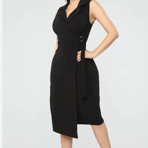 Fashion nova midi  Black Sleeveless Dress